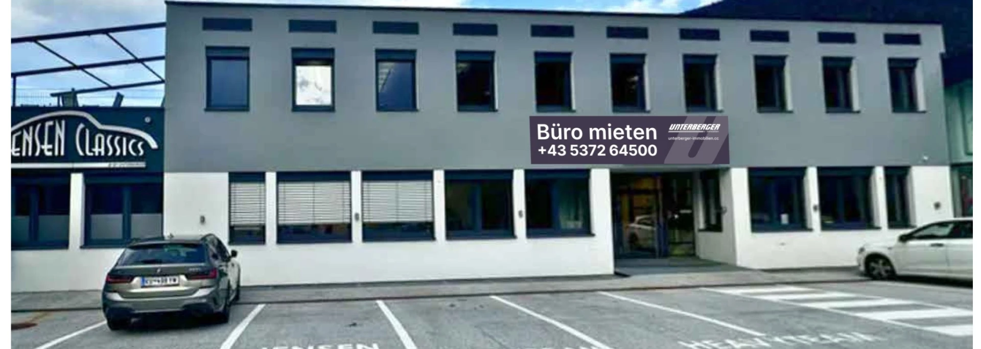 ab ca. 85 bis ca. 200 m² Bürofläche im Erdgeschoss, PKW-Stellplätzen und Lager im UG